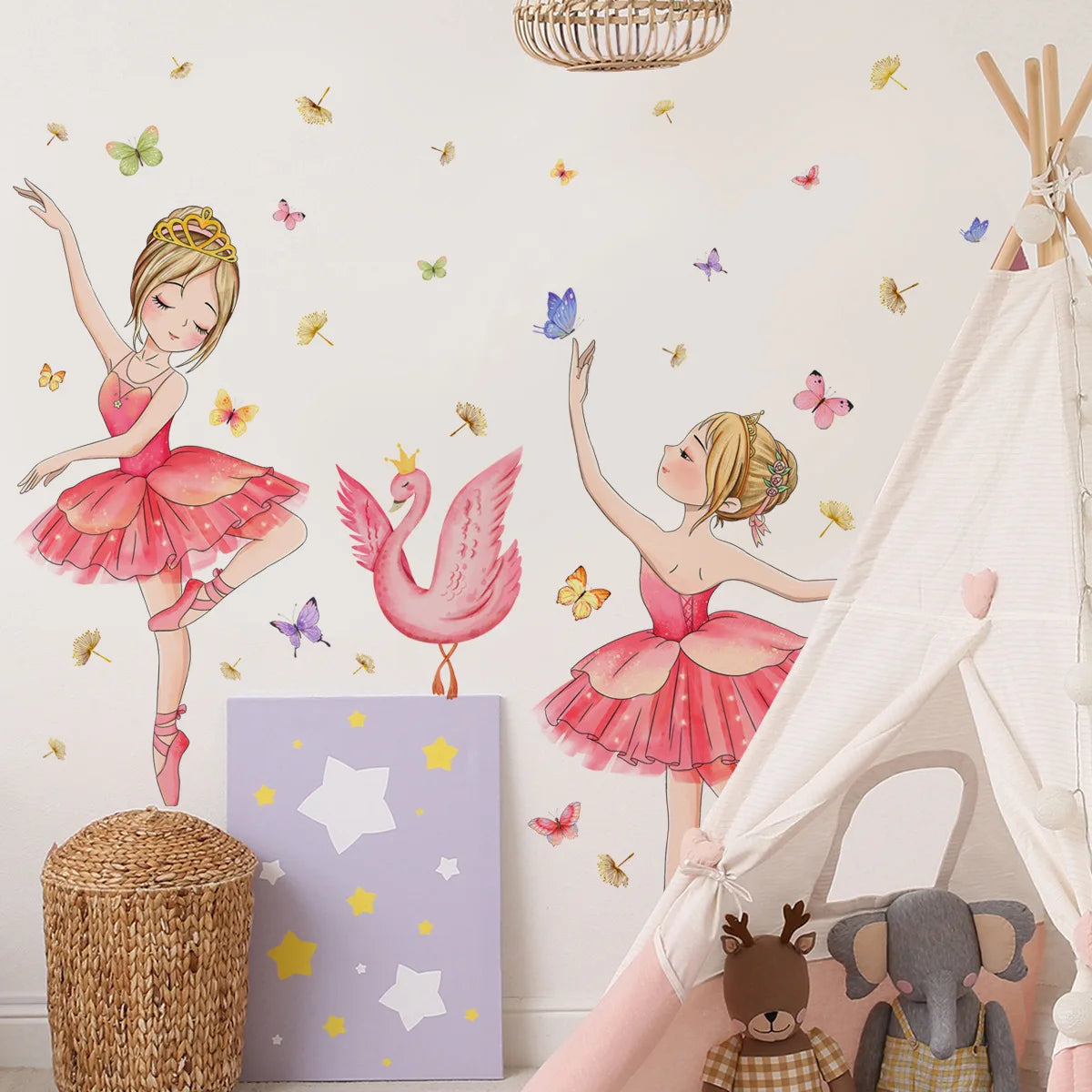 Ballet Girl Vinyl Child Wall Stickers For Baby Kids Room Decoration Adhesive Wallpaper Bedroom Accessories Room Decor Wall Art