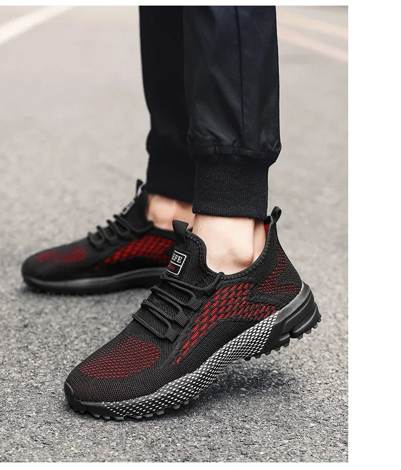 YRZL Running Shoes Men Comfortable Lightweight Grey Walking Sneakers Breathable Air Mesh Non Slip Casual Tennis Shoes for Men