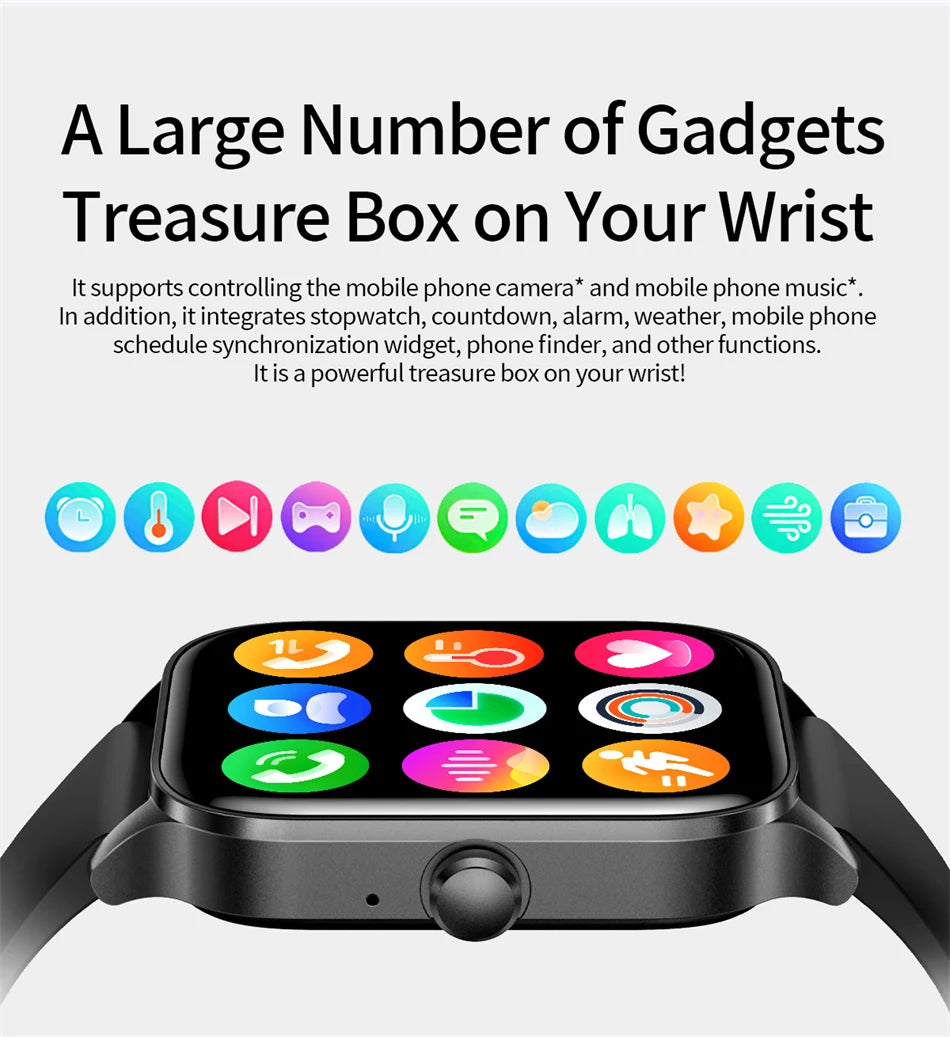 LIGE Smart Watch Answer/Make Call 1.85" Smartwatch for Android iOS Heart Rate Sleep Monitor Pedometer Waterproof Fitness Watches