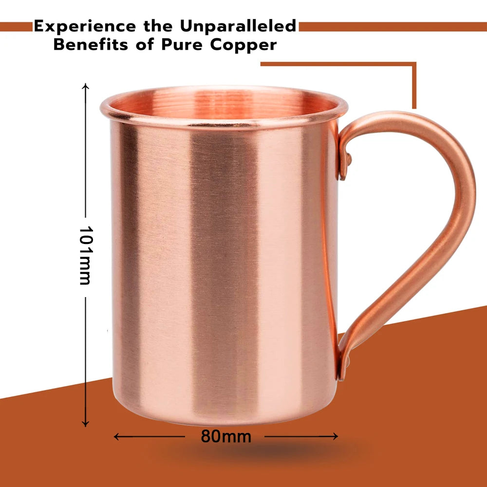 400ml Vintage Pure Copper Cup, Thickened Hammer Texture 100% Copper Breakfast Milk Coffee Mug, Handcrafted Tea Tumbler Drinkware