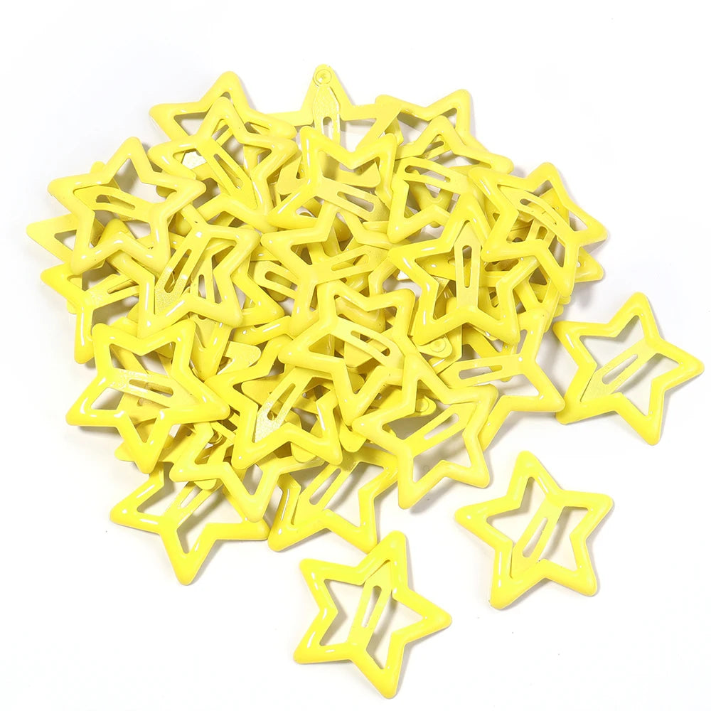 50pcs Colorful Star BB Hair Clips Girls Y2K Cute Star Barrettes Women Simple Metal Snap Clip Headdress Hair Jewelry Accessories