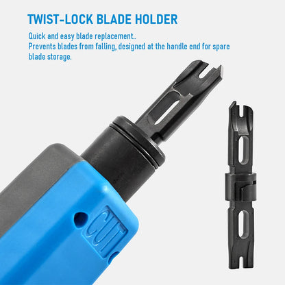 Punch Down Tool 66/88/110 Type Multi-function Network Cable Tool with Two Blades Telephone Impact Terminal Insertion Tools