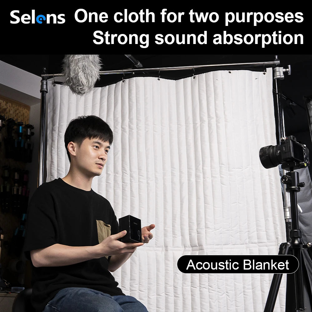 Selens 150X200cm Sound Insulation Cotton Absorption Cotton Sound Blanket Muffler Recording Photo Studio Kits photography props