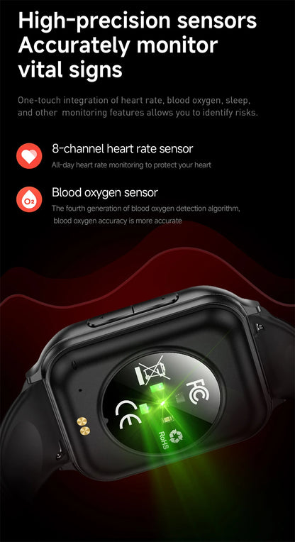 1.83" Smart Watch Sleep Heart Rate Monitor BT Call Messages Notifications Sports Fitness Tracker Watch for Women Men Android iOS