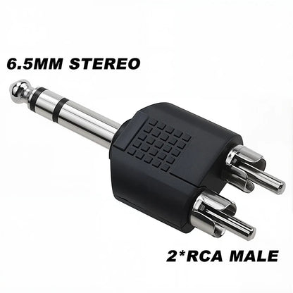5pcs 6.35/6.5mm Male to 3.5mm Audio Stereo Mono Jack Female To Male Audio Jack Connector Adapter Converter Speaker