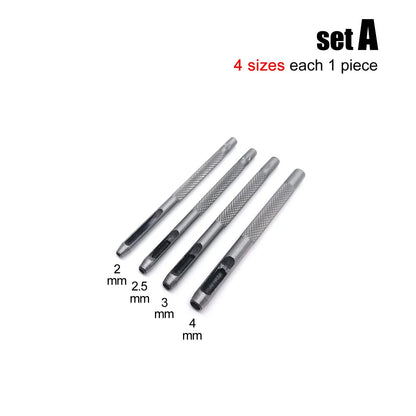 4/6/10pcs Mix Size Round Hole Punch Hollow Cutter Set Lot for Gasket Rubber Leather Craft Belt Bag Clothing High Hardness Steel