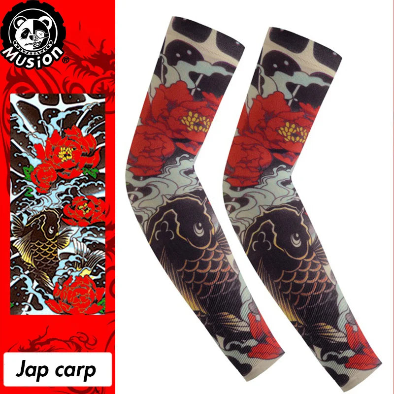 Musion New Seamless Tattoo Sleeves Anti UV Dust Hand Sock Arm Sleeves Fishing Motorcycle Bicycle Unisex Tattoo Sleeve Set A Pair