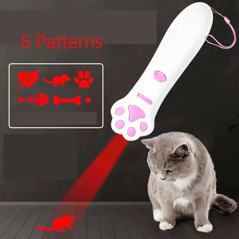 Laser Cat Teasing Stick Red Dot LED Light Pointer Interactive Toys Kitten Dog Chasers Training Indoor Pet Accessories Teasers