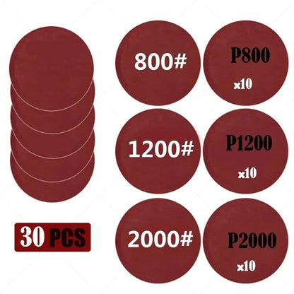 3-calowy papier ścierny 75 mm na mokro i sucho krążki ścierne na rzep 60-5000 gradacji 15-45 szt. do polerowania samochodów, naprawy i renowacji reflektorów