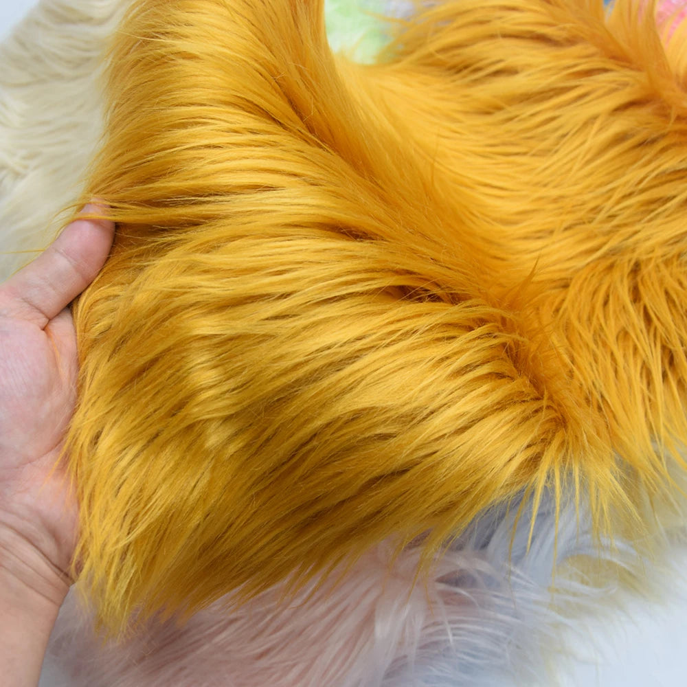 8cm Pile Length Imitation Fur Fabric Diy Cosplay Clothing Hairy Fur Fabric Bundle Long Hair Plush Fabrics By Meters Liquidations