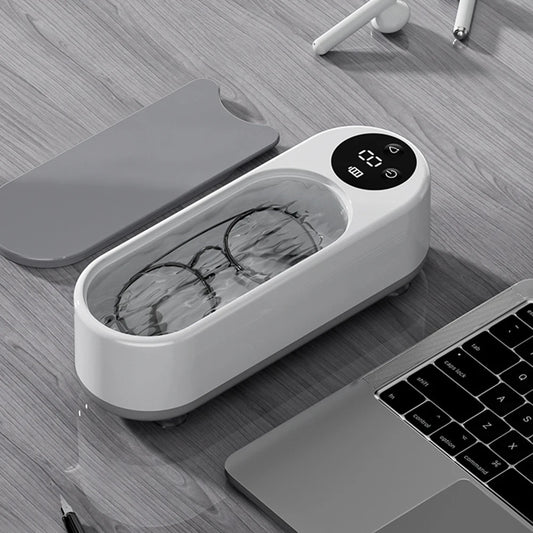 Myjka ultradźwiękowa do biżuterii, wielofunkcyjna myjka do okularów, przenośna myjka, ładowana przez USB, do pierścionków i naszyjników
