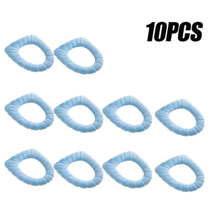 Soft and Warm Toilet Seat Cover Washable Bathroom Toilet Pad Cushion With Handle Thicker Soft Mat Knitting Warmer Closestool Mat