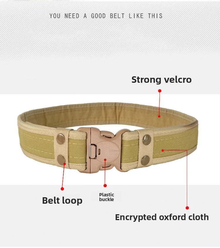 Camouflage Tactical Belt Men's Quick Release Nylon Military Belt Outdoor Combat Oxford Cloth Mountaineering Trouser Waist Belt