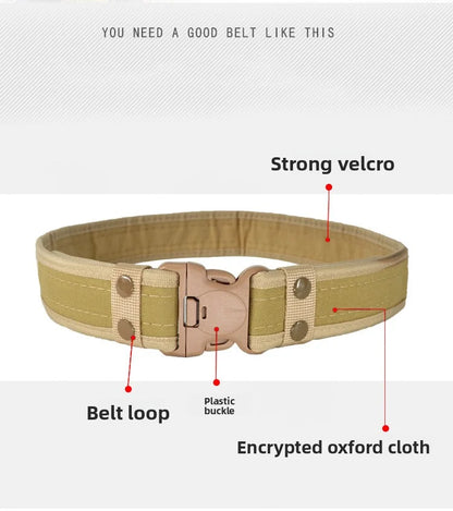 Camouflage Tactical Belt Men's Quick Release Nylon Military Belt Outdoor Combat Oxford Cloth Mountaineering Trouser Waist Belt