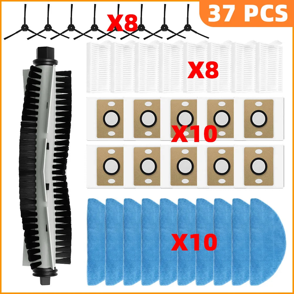 Compatible For iLife A30 Pro Robot Vacuum Cleaner Replacement Parts Kit Main Brush Side Brush HEPA Filter Mop Cloth Dust Bag