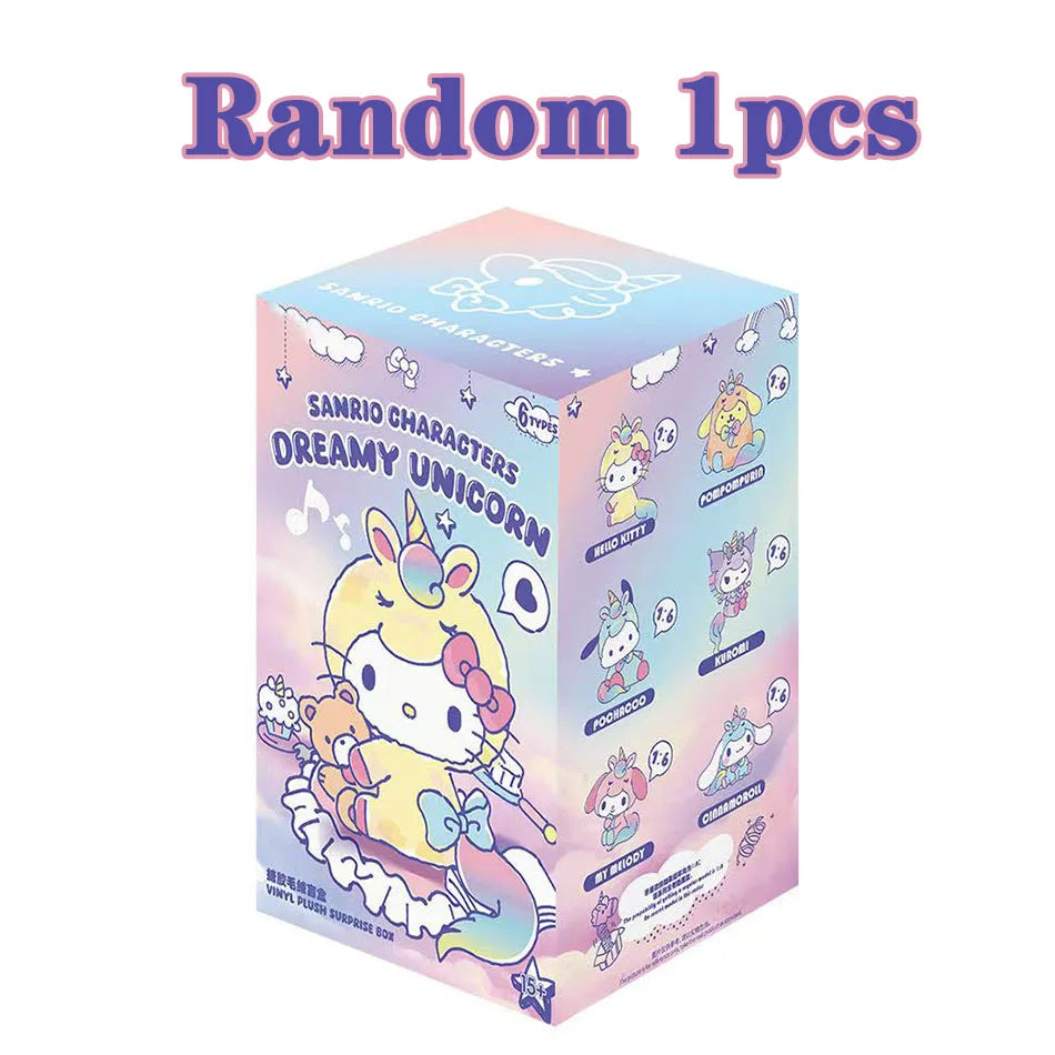 New Dream Unicorn Series Vinyl Plush Doll Blind Box Cute Cartoon My Melody Kuromi Pendants Bag Ornament Toys Mystery Gifts