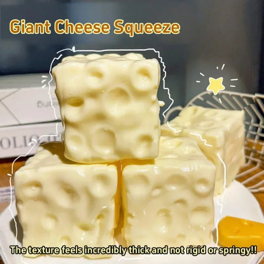 Giant Cheese Squeeze Toy Extra Large Size Cheese Squishy Fidget Toys quick rebound Shapeable Venting Ball for Adults Gifts