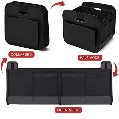 Collapsible Car Trunk Storage Box, 600D Oxford Fabric SUV Organizer with Reinforced Handles & Multiple Compartments for Vehicle