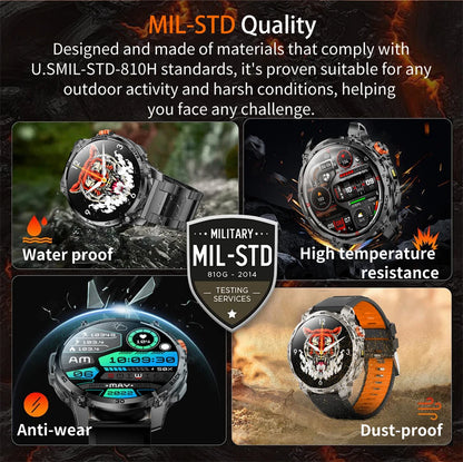 T-Rex 3 Military 1000mAh Super Capacity Battery Men Smart Watch 1.75" HD Screen Call 5ATM Waterproof Sport Smart Watches For Men