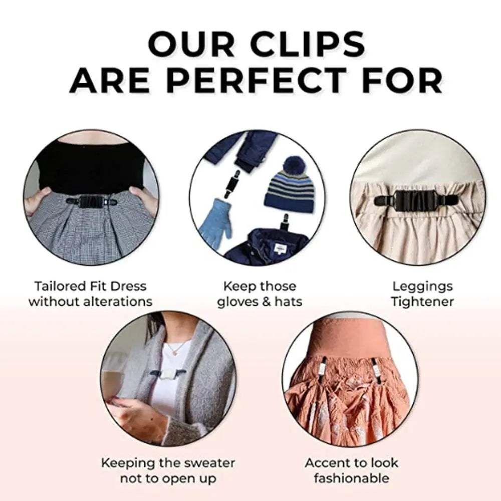 Color Dress Clips Back Cinch for Women Kids Cardigan Collar Clips to Tighten Dress Fit Dress Cinch Clips Shirt Clips Shawl Clip