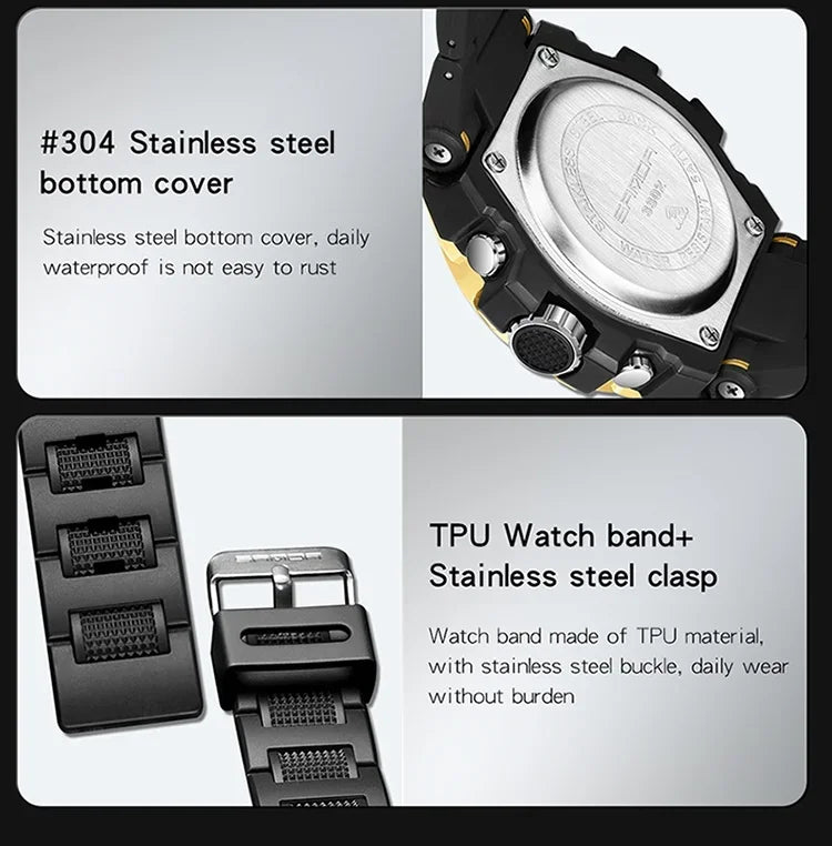 Sanda Men's Digital Fashion Waterproof Outdoor Sports Multifunctional Electronic Watch SD3302-12