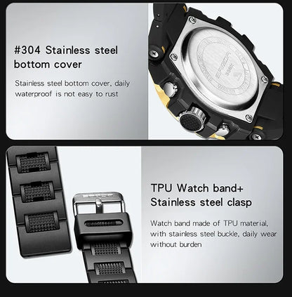 Sanda Men's Digital Fashion Waterproof Outdoor Sports Multifunctional Electronic Watch SD3302-12