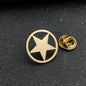 Classic Round Five-pointed Star Gold-plated Brooch, Men's Collar Lapel Pin Black, Suit Accessories, Gift for Husband