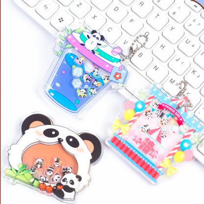 Custom Shaker Keychain Anime Cartoon Logo Acrylic Key Chain Photo Customized Transparent Printing Design Game Keychains for Gift