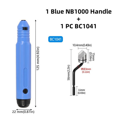 Metal Deburring Tool Kit Burr Remover Hand Tool Anti-Slip Handle with 10pcs Sharp Deburring Blades for Copper Wood Plastic