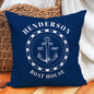 Custom Boat Name Pillow Covers Personalized Nautical Anchor Cushion Cases for Yacht Home Decor Beach House Welcome Aboard