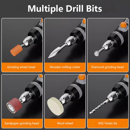 35W Rechargeable Electric Drill 3 Speed Engraving Pen USB Cordless Rotary Tool For Jewelry Metal Dremel Tools 8500r-21000r/min