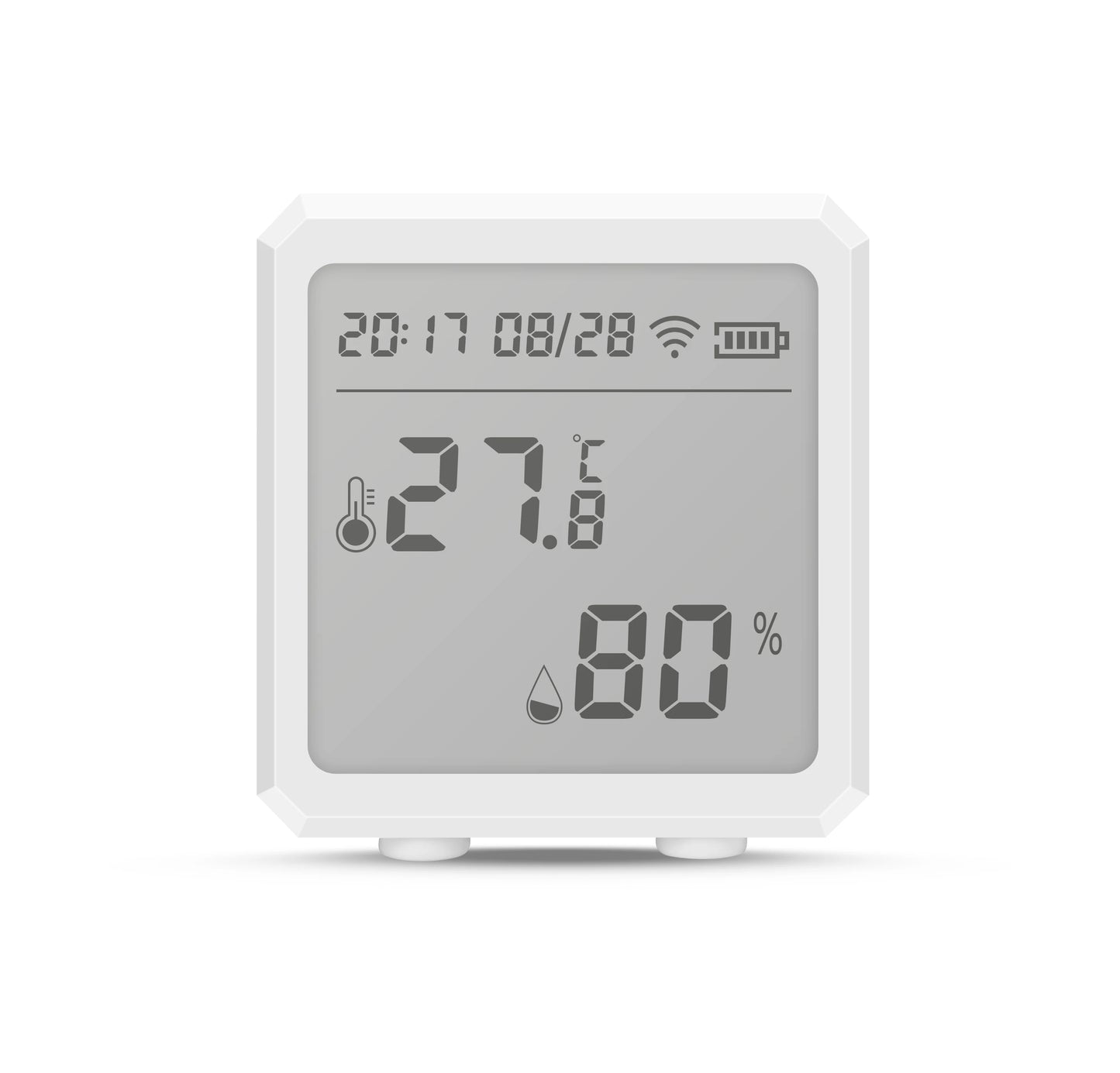 ONENUO Tuya Zigbee Temperature and Humidity Sensor with LCD Screen Digital Display Wireless Thermometer Work with Alexa Google
