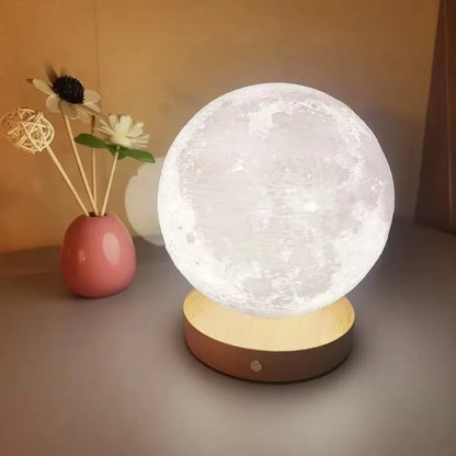 10cm Moon Lamp LED Night Light Wire Stand Starry Lamp Bedroom Decor Night Lights Kids Birthday Gift Moon Lamp Bedside Lighting