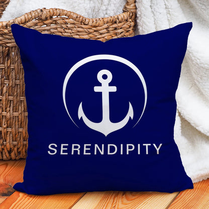 Custom Boat Name Pillow Covers Personalized Nautical Anchor Cushion Cases for Yacht Home Decor Beach House Welcome Aboard