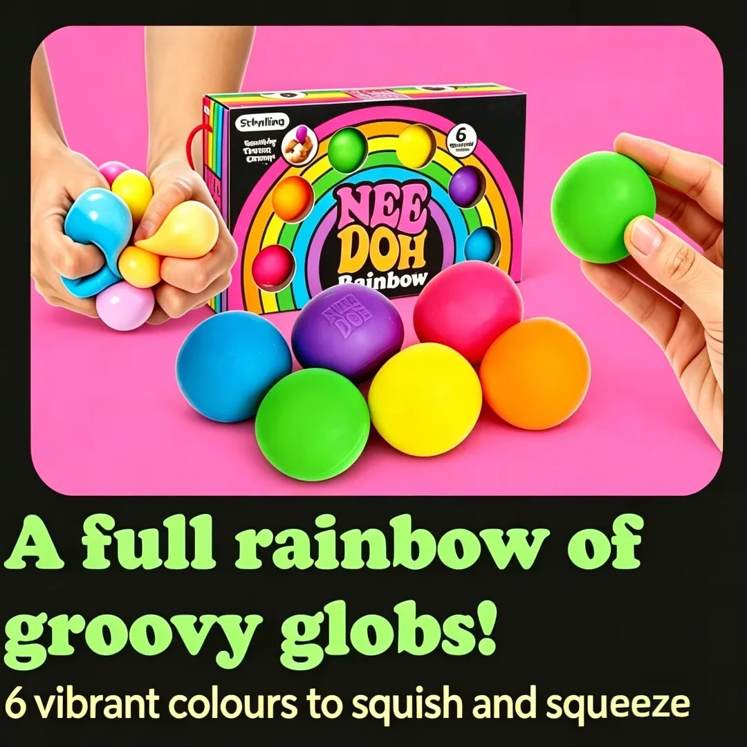 Needoh New Rainbow Teenie Stress Ball Fidget Stress Relief Blind Box Surprises Anti-stress Sensory Squeeze Party Squishy Toys