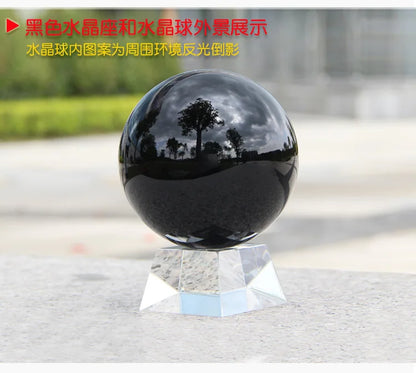 Natural Black Obsidian Sphere Large Crystal Ball Healing Stone Gemstone 30/40/50mm obsidian crystal decorative glass Home Decor