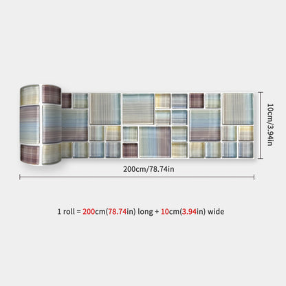 10x200cm Baseboard Sticker Moroccan Mosaic Tile Style Wall Border Sticker DIY Kitchen Bathroom Decoration Waistline Wall Sticker