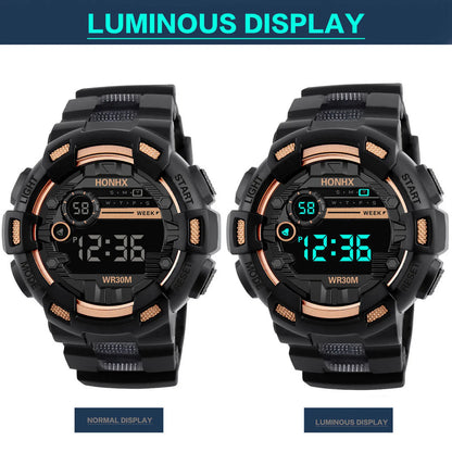 Fashion Men‘s Watch Waterproof Sports Digital Watches Men Large Dial Electronic Wristwatch Clock for Boys Child Reloj Hombre
