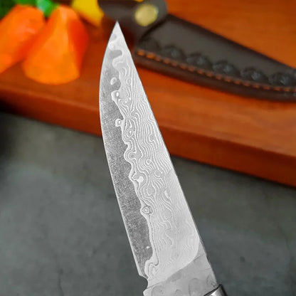 Wood Handle Damascus Steel Boning Fruit KnifeDamascus Knife BBQ Cleaver Meat Vegetables Slicing Fish Kitchen Knives Chef Knife
