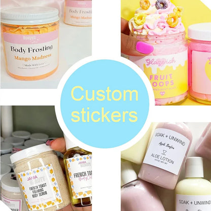 1000pcs-500pcs Custom Stickers Customize Logo Labels Waterproof Personal Design Stickers for Company Logo Wedding Gift Packaging