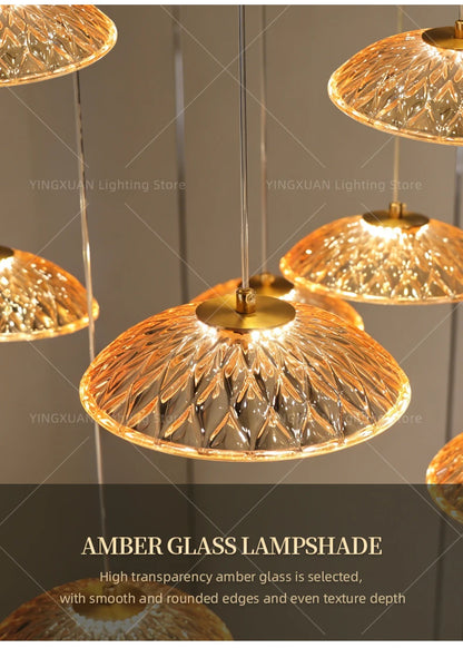 Modern Restaurant Pendant Lamp for Villa Dining Table Bar Kitchen Island Hanging Light for LED Glass Dining Room Chandelier