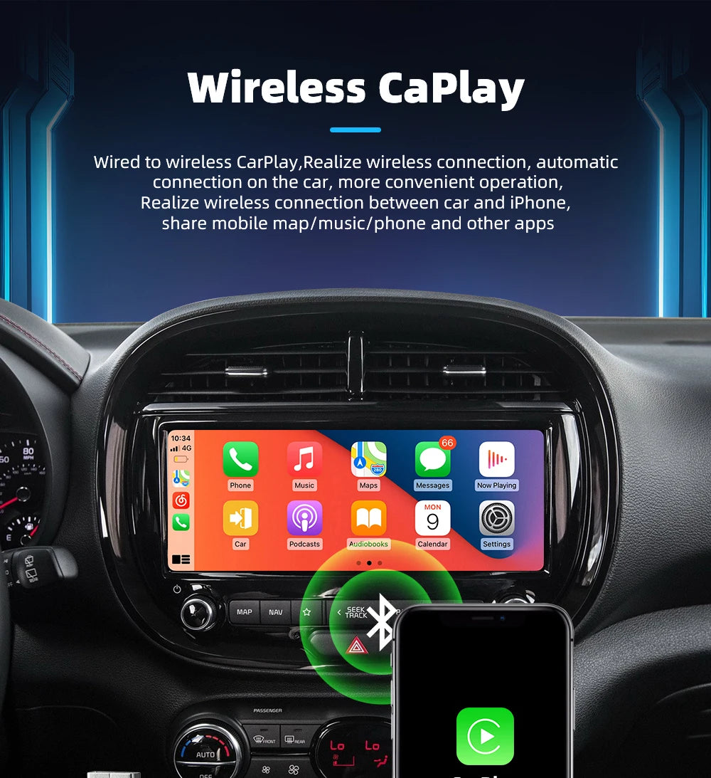 Wireless 2 in1 CarPlay Adapter for Apple iPhone Android Wired to Wireless Carplay AI Box USB Type C Connection Auto Car Dongle