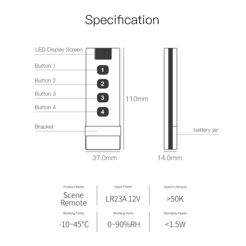 Tuya ZigBee Smart Scene Switch 1-4 Gang Portable Mini Design For Home Smart Life Remote Control Automation Scenario Switches