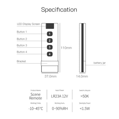 Tuya ZigBee Smart Scene Switch 1-4 Gang Portable Mini Design For Home Smart Life Remote Control Automation Scenario Switches