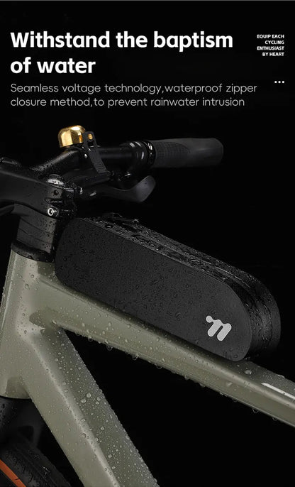 WEST BIKING Bicycle Top Tube Bag Aerodynamic Low Drag Fit Bike Frame Zip Bag Waterproof Wind-breaking Ultralight Cycling Bags