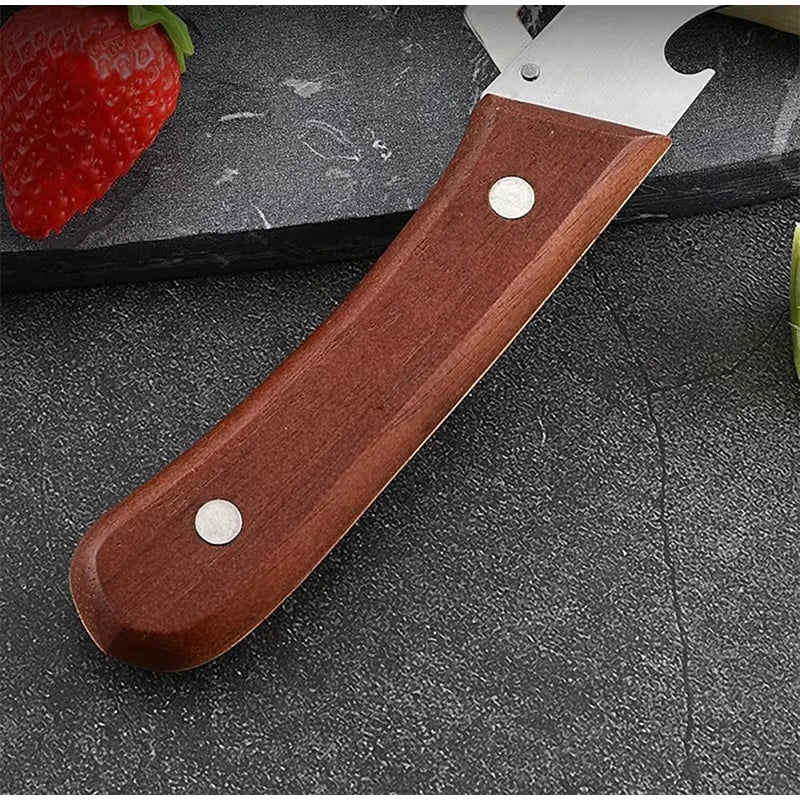 Multi-Functional Stainless Steel Peeler with Wooden Handle, Durable Smooth Kitchen Gadget for Fruits and Vegetables Peeling Slic