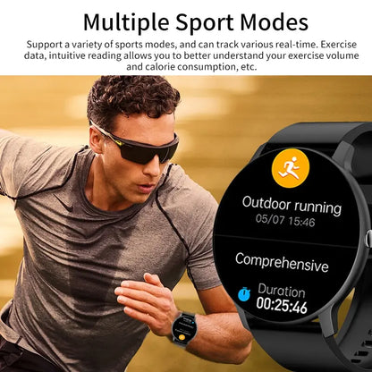 Smartwatch LIGE męski damski z pełnym ekranem dotykowym Sportowy zegarek fitness męski IP67 Wodoodporny Bluetooth dla Androida iOS Smartwatch Mężczyźni