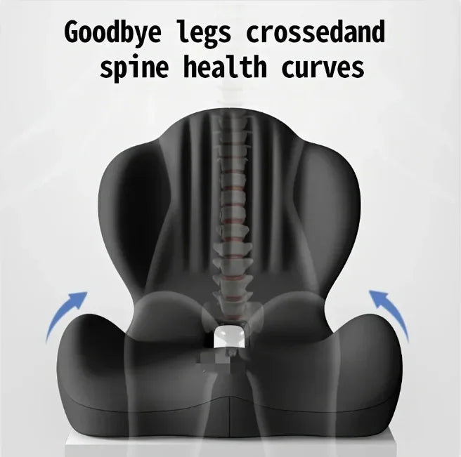 Ergonomic Memory Foam Seat Cushion Lumbar Support Pad Relieve Tailbone Sciatica Pain For Office Chair Car Seat Daily Use