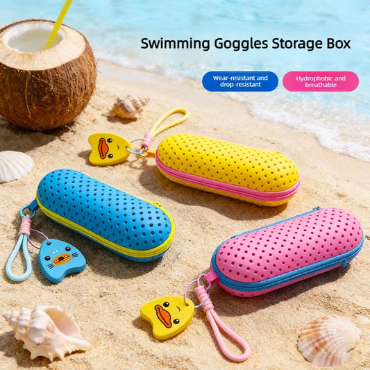 Perforated EVA Breathable Swim Goggle Storage Case with Handle Portable Glasses Sunglasses Case Swimming Gear Accessories
