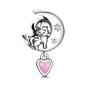2025 Hot selling 925 Silver Pink Bird Moon Pendant Suitable for European Bracelets DIY Accessories Women's Charm Jewelry Gifts